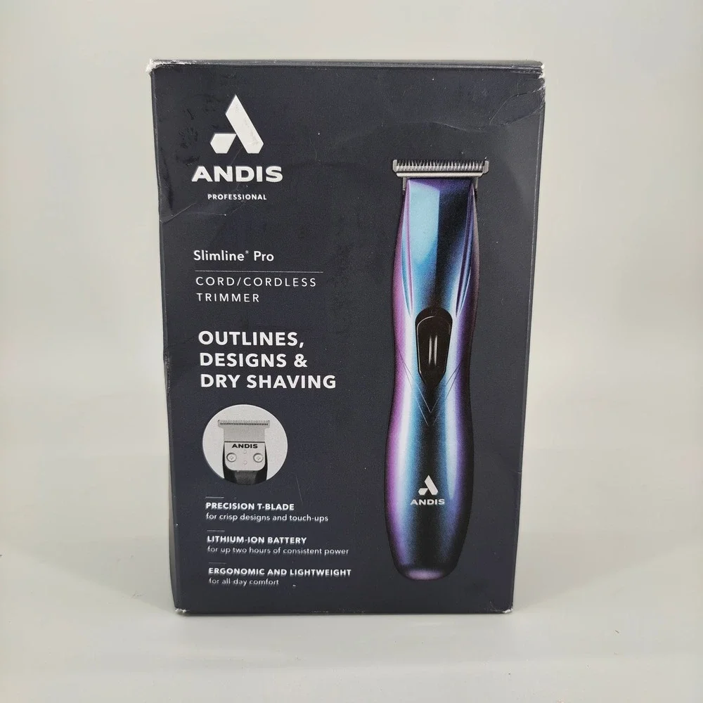 Andis Slimline Pro Cordless Hair Trimmer Galaxy Blue T-Blade D-8 560974